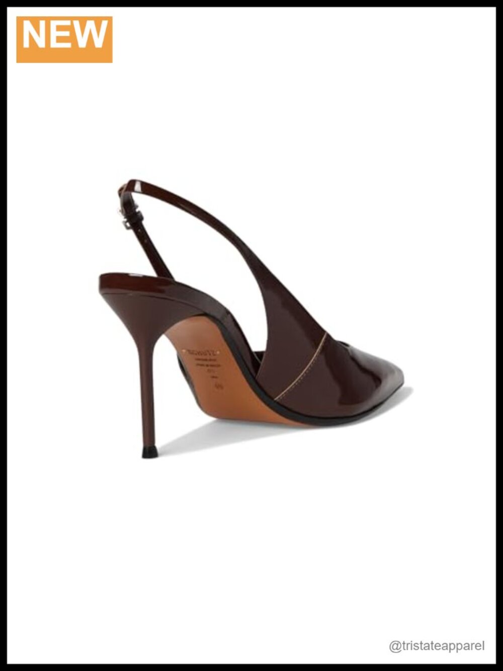Schutz Paola Patent Leather Slingback Pump Pointed Toe Stiletto Heel - Picture 2 of 6